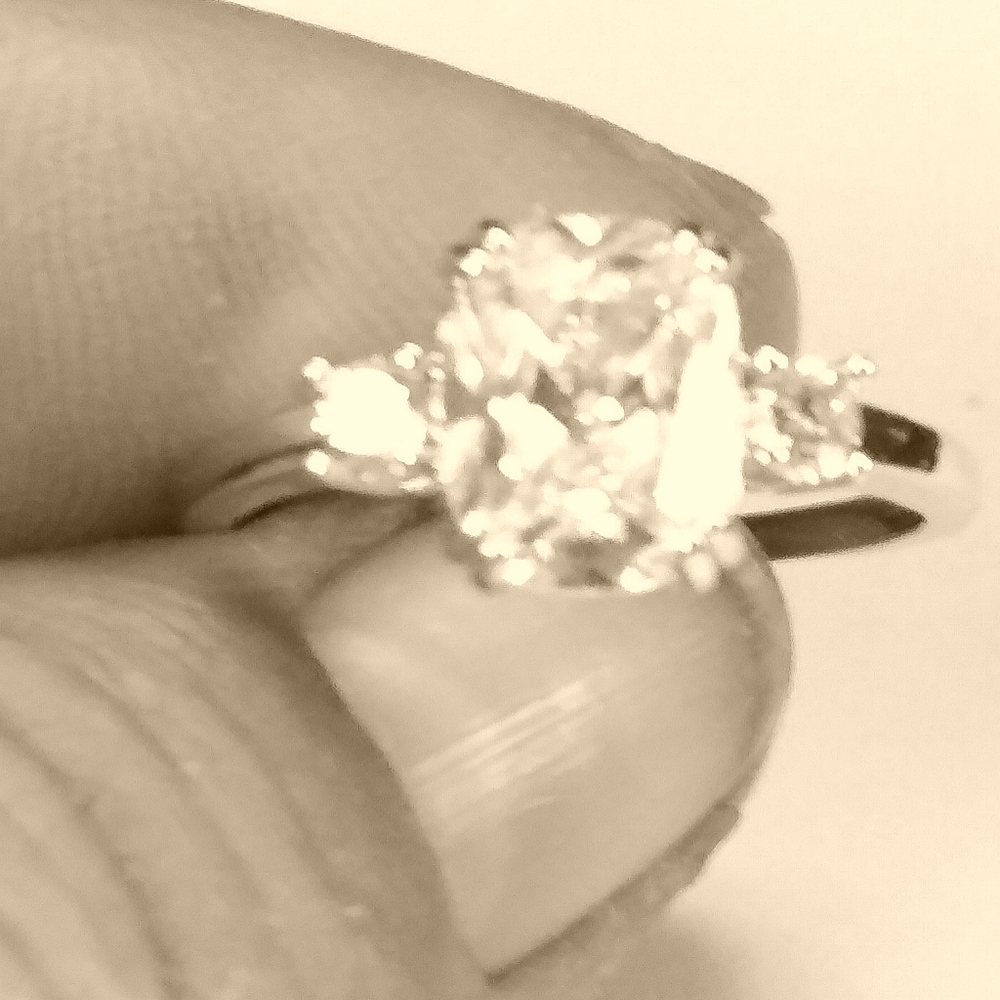 Cubic zirconia sterling silver woman's ring